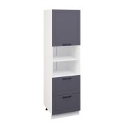 Пенал ПД2Я 600 Корпус: ЛДСП белый 16мм; фасад: фрезеровка Кельн, МДФ софт смок 16мм