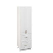 Пенал П600-22Я Корпус: ЛДСП белый 16мм; фасад: фрезеровка Лондон, МДФ дуб белый 16мм