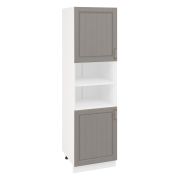 Пенал ПД600-11 Корпус: ЛДСП белый 16мм; фасад: фрезеровка Лондон, МДФ дуб графит 16мм