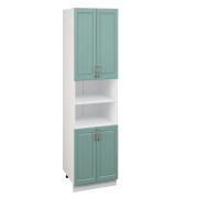 Пенал (премьер) ПД600Н-22 Корпус: ЛДСП белый 16мм; фасад: фрезеровка Лондон, МДФ дуб изумруд 16мм