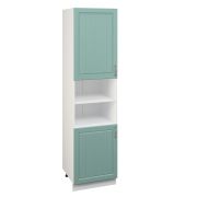 Пенал (премьер) ПД600Н-11 Корпус: ЛДСП белый 16мм; фасад: фрезеровка Лондон, МДФ дуб изумруд 16мм