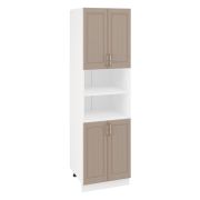 Пенал ПД2 600 Корпус: ЛДСП белый 16мм; фасад: фрезеровка Лондон, МДФ дуб капучино 16мм