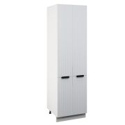 Пенал (премьер) П2 600Н Корпус: ЛДСП белый 16мм; фасад: фрезеровка Норд Line, МДФ софт даймонд 16 мм