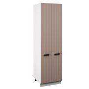 Пенал (премьер) П2 600Н Корпус: ЛДСП белый 16мм; фасад: фрезеровка Норд Line, МДФ софт какао 16 мм