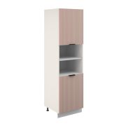 Пенал ПД1 600 Корпус: ЛДСП белый 16мм; фасад: фрезеровка Норд Line, МДФ софт какао 16 мм