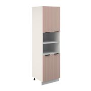 Пенал ПД2 600 Корпус: ЛДСП белый 16мм; фасад: фрезеровка Норд Line, МДФ софт какао 16 мм