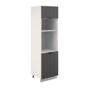 Пенал ПДГ 600 Корпус: ЛДСП белый 16мм; фасад: фрезеровка Норд Line, МДФ софт смок 16 мм