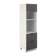 Пенал ПДГ2Я 600 Корпус: ЛДСП белый 16мм; фасад: фрезеровка Норд Line, МДФ софт смок 16 мм