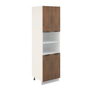 Пенал ПД600-22 Корпус: ЛДСП белый 16мм; фасад: фрезеровка Норд, МДФ орех канадский 16 мм