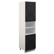 Пенал (премьер) ПД600Н-22 Корпус: ЛДСП белый 16мм; фасад: фрезеровка Нувель, МДФ бетон черный 16мм