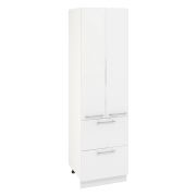 Пенал П600-22Я Корпус: ЛДСП белый 16мм; фасад: фрезеровка Олива, МДФ глянец белый 16мм