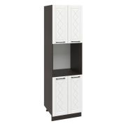 Пенал ПД600-22 Корпус: ЛДСП венге 16мм; фасад: фрезеровка Барселона, МДФ белое дерево 16мм