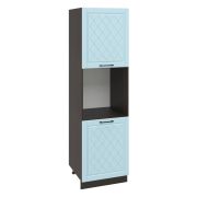 Пенал ПД600-11 Корпус: ЛДСП венге 16мм; фасад: фрезеровка Барселона, МДФ голубой тик 16мм