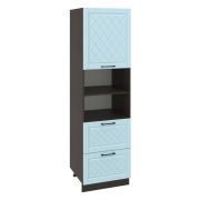 Пенал ПД600-12Я Корпус: ЛДСП венге 16мм; фасад: фрезеровка Барселона, МДФ голубой тик 16мм