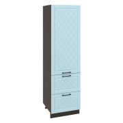 Пенал П600-12Я Корпус: ЛДСП венге 16мм; фасад: фрезеровка Барселона, МДФ голубой тик 16мм