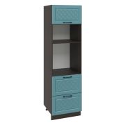 Пенал ПДМ600-1Г2Я Корпус: ЛДСП венге 16мм; фасад: фрезеровка Барселона, МДФ морское дерево 16мм