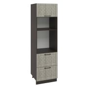 Пенал ПДМ600-1Г2Я Корпус: ЛДСП венге 16мм; фасад: фрезеровка Барселона, МДФ седой клен 16мм