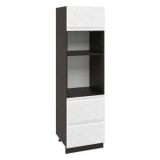 Пенал ПДМ600-1Г2Я Корпус: ЛДСП венге 16мм; фасад: фрезеровка Бруклин, МДФ бетон белый 16 мм