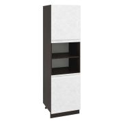 Пенал ПД600-11 Корпус: ЛДСП венге 16мм; фасад: фрезеровка Бруклин, МДФ бетон белый 16мм