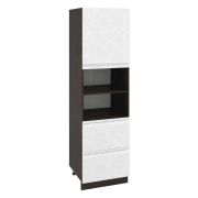 Пенал ПД600-12Я Корпус: ЛДСП венге 16мм; фасад: фрезеровка Бруклин, МДФ бетон белый 16мм