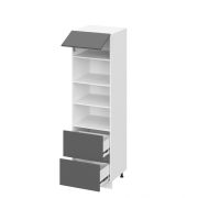 Пенал ПДМ600-1Г2Я Корпус: ЛДСП венге 16мм; фасад: фрезеровка Бруклин, МДФ бетон коричневый 16 мм