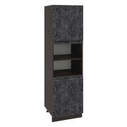 Пенал ПД600-11 Корпус: ЛДСП венге 16мм; фасад: фрезеровка Бруклин, МДФ бетон черный 16мм