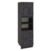 Пенал ПД600-12Я Корпус: ЛДСП венге 16мм; фасад: фрезеровка Бруклин, МДФ бетон черный 16мм