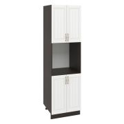 Пенал ПД600-22 Корпус: ЛДСП венге 16мм; фасад: фрезеровка Лондон, МДФ дуб белый 16мм