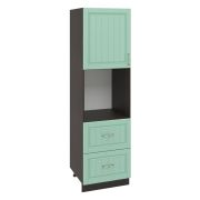 Пенал ПД600-12Я Корпус: ЛДСП венге 16мм; фасад: фрезеровка Лондон, МДФ дуб изумруд 16мм