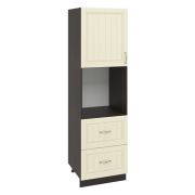 Пенал ПД600-12Я Корпус: ЛДСП венге 16мм; фасад: фрезеровка Лондон, МДФ дуб крем 16мм