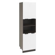 Пенал ПД2 600 Корпус: ЛДСП венге 16мм; фасад: фрезеровка Норд Line, МДФ софт даймонд 16 мм