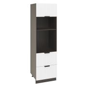 Пенал ПДГ2Я 600 Корпус: ЛДСП венге 16мм; фасад: фрезеровка Норд Line, МДФ софт даймонд 16 мм