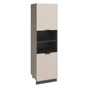 Пенал ПД1 600 Корпус: ЛДСП венге 16мм; фасад: фрезеровка Норд Line, МДФ софт какао 16 мм