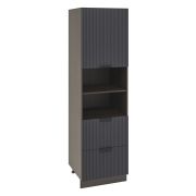 Пенал ПД2Я 600 Корпус: ЛДСП венге 16мм; фасад: фрезеровка Норд Line, МДФ софт смок 16 мм