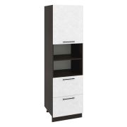 Пенал ПД600-12Я Корпус: ЛДСП венге 16мм; фасад: фрезеровка Нувель, МДФ бетон белый 16мм