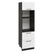 Пенал ПДМ600-1Г2Я Корпус: ЛДСП венге 16мм; фасад: фрезеровка Нувель, МДФ бетон белый 16мм