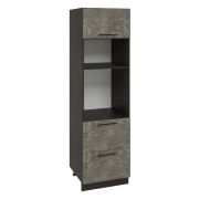 Пенал ПДМ600-1Г2Я Корпус: ЛДСП венге 16мм; фасад: фрезеровка Нувель, МДФ бетон коричневый 16мм