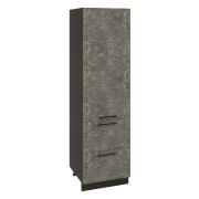 Пенал П600-12Я Корпус: ЛДСП венге 16мм; фасад: фрезеровка Нувель, МДФ бетон коричневый 16мм