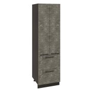 Пенал П600-22Я Корпус: ЛДСП венге 16мм; фасад: фрезеровка Нувель, МДФ бетон коричневый 16мм