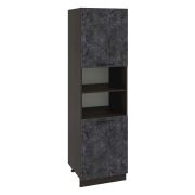 Пенал ПД600-11 Корпус: ЛДСП венге 16мм; фасад: фрезеровка Нувель, МДФ бетон черный 16мм