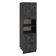 Пенал ПД600-12Я Корпус: ЛДСП венге 16мм; фасад: фрезеровка Нувель, МДФ бетон черный 16мм