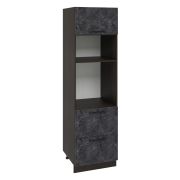 Пенал ПДМ600-1Г2Я Корпус: ЛДСП венге 16мм; фасад: фрезеровка Нувель, МДФ бетон черный 16мм