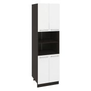 Пенал ПД600-22 Корпус: ЛДСП венге 16мм; фасад: фрезеровка Олива, МДФ глянец белый 16мм