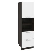 Пенал ПД600-12Я Корпус: ЛДСП венге 16мм; фасад: фрезеровка Олива, МДФ глянец белый 16мм