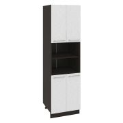 Пенал ПД600-22 Корпус: ЛДСП венге 16мм; фасад: фрезеровка Олива, МДФ металлик белый 16мм