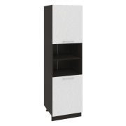 Пенал ПД600-11 Корпус: ЛДСП венге 16мм; фасад: фрезеровка Олива, МДФ металлик белый 16мм