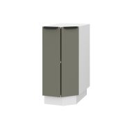 Шкаф нижний торцевой ШНТ 360 Корпус: ЛДСП белый 16мм; фасад: фрезеровка Норд, МДФ софт лайт хаки 16 мм