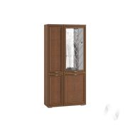Шкаф с полками и витриной ЛШ-6 Гостиная Ливорно (орех донской)