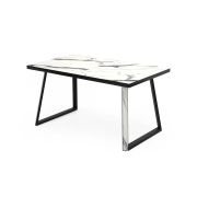 Стол Прайм CRAFT-М бабочка В2, пластик Мрамор белый / Черный