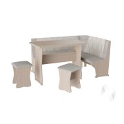 Кухонный уголок Гамма тип 2 кожзам (дуб молочный/серый,белый)